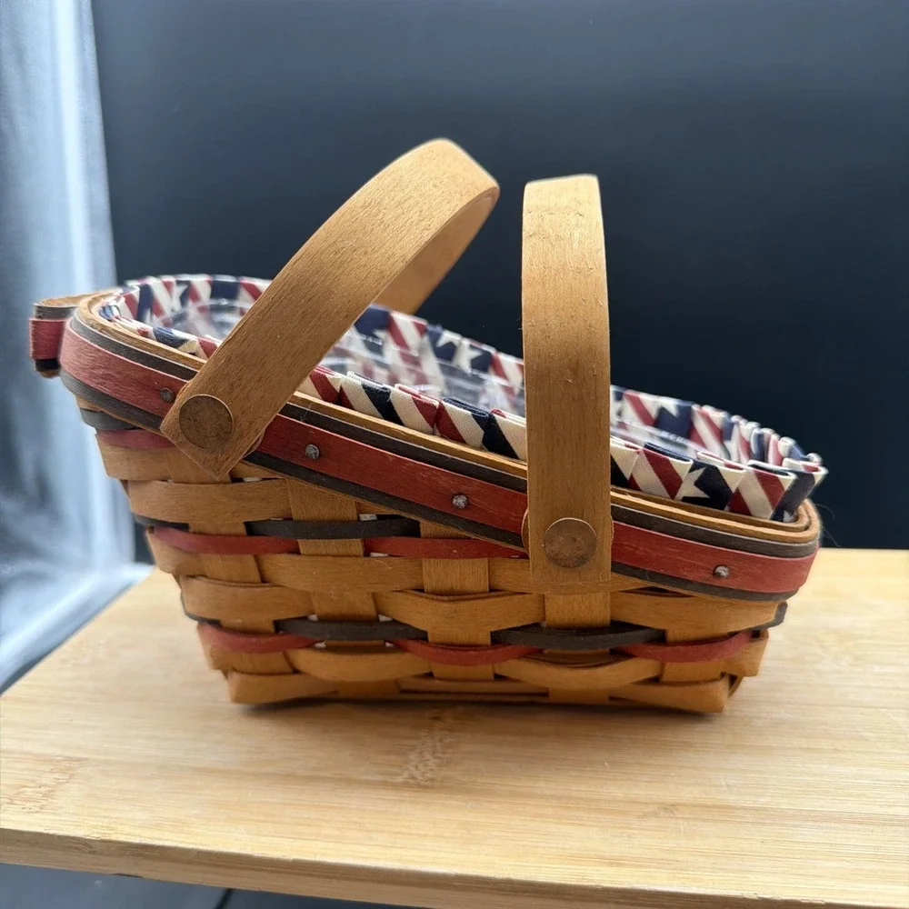 Longaberger 1996 All American Summertime vegetable basket liner divided protcr